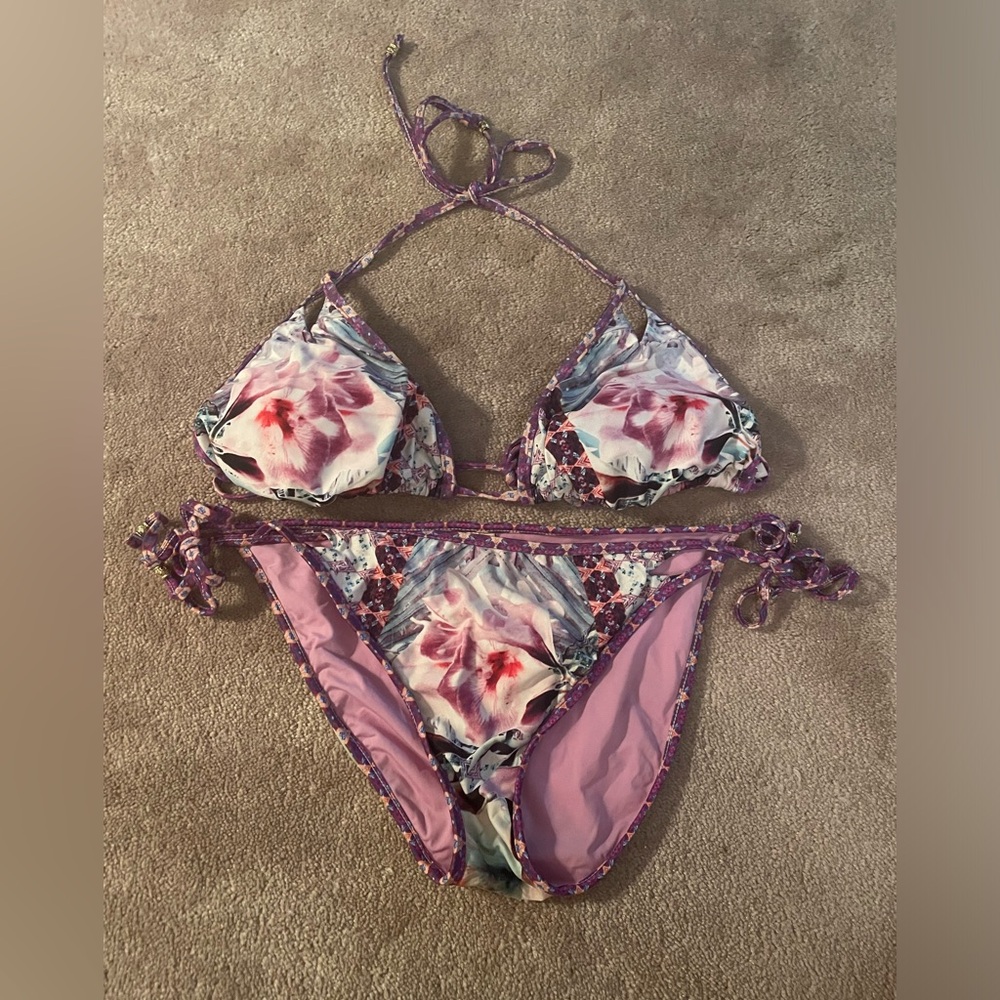 Nanette Lenore Floral String Bikini Gem